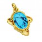 Riyogems Turquoise 18kt Gold Plating Baby Pendants L 2.1in Gpptur-82086