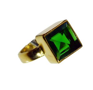 Emerald Cz Gold Plated Sets Beautiful Ring