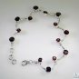 Riyo Garnet Contemporary Handmade Silver Wave Bracelet L 7.5in Sbragar-26043