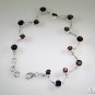 Riyo Garnet Contemporary Handmade Silver Wave Bracelet L 7.5in Sbragar-26043