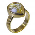 Riyo Multi Gold Plated Rutile Quartz CZ Ring adorable handmade jewelry india GPR