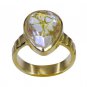 Riyo Multi Gold Plated Rutile Quartz CZ Ring adorable handmade jewelry india GPR