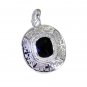 Riyo Black Onyx Silver Prom Jewelry Swirl Pendant L 1.5in Spbon-6018