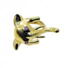 Riyo   Gemstone  18kt Gold Plated Elephant Ring Gprele70-190004