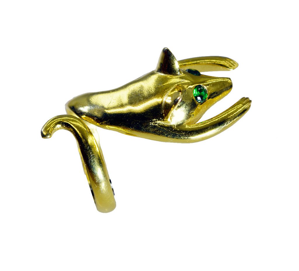 Riyo   Gemstone  18kt Gold Plated Mouse Ring Gprmouse60-240010