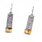 Riyo Golden Citrine 925 Solid Sterling Silver Professional Earring L 1.25in Seci