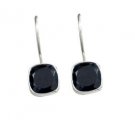 Riyo A Black Onyx 925 Solid Sterling Silver Half Priced Earring L 1in Sebon-6043