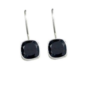 Riyo A Black Onyx 925 Solid Sterling Silver Half Priced Earring L 1in Sebon-6043