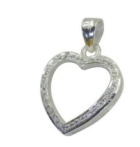 Riyo CZ925 Solid Sterling Silver Dainty Pendant L 0.7in Spwhcz-110033