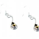 Riyo Citrine Silver Jewellery India Ear Hook Earrings L 1.2in Secit-14026