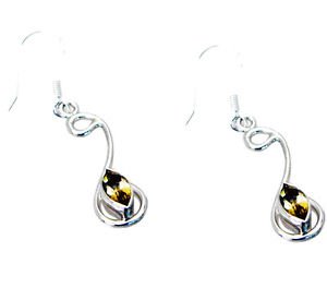 Riyo Citrine Silver Jewellery India Ear Hook Earrings L 1.2in Secit-14026