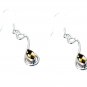 Riyo Citrine Silver Jewellery India Ear Hook Earrings L 1.2in Secit-14026