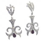 Riyo Red Garnet 925 Solid Sterling Silver Teardrop Earring L 2in Segar-26123