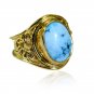 Riyo Turquoise 18c Gold Plating Friendship Ring Sz 8 Gprtur8-82208