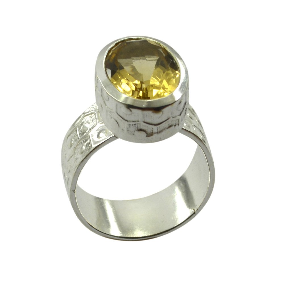 Riyo   Gemstone Alloy Silver Floral Ring Aspr85-0014