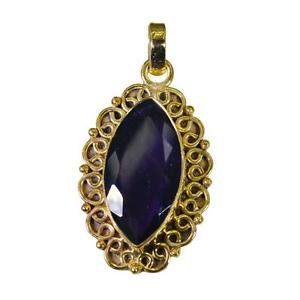 Riyogems Amethyst Gold Plated Jewellery Charm Pendant L 1.2in Gppame-2020