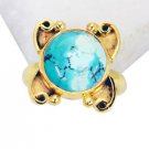 Riyo Turquoise 18 C Gold Plated Wedding Bands Sz 5 Gprtur5-82088