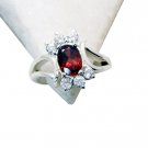 Riyo Garnet Costume Silver Jewelry Class Ring Sz 7 Srgar7-26155
