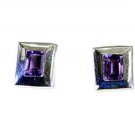 Riyo Amethyst Heavy Silver Jewellery Wedding Earring L 0.5in Seame-2055