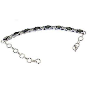 Riyo Peridot Exotic Jewelry Twisted Silver Bracelet L 7.5in Sbraper-58013