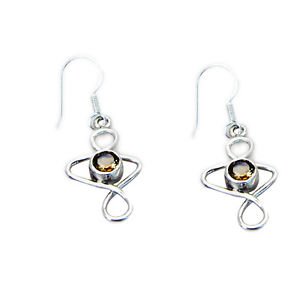 Riyo Citrine Silver  Ear Thread L 1.2in Secit-14029