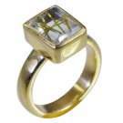 Riyo Multi Gold Plated Rutile Quartz CZ Ring cute handmade jewelry supplies GPRR