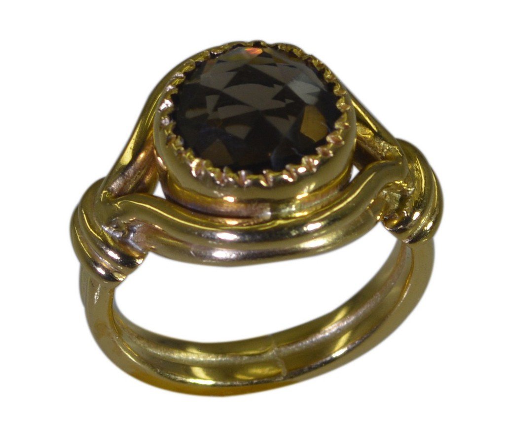 Riyo Brown gold Plated Smoky Quartz  Ring wonderful. jewelry store GPRSQU75-7610