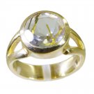 Riyo Multi Gold Plated Rutile Quartz CZ Ring teasing jewelry handmade GPRRQCZ70-