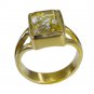 Riyo Multi Gold Plated Rutile Quartz CZ Ring slightly indian gemstone jewelry GP