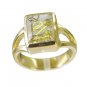 Riyo Multi Gold Plated Rutile Quartz CZ Ring slightly indian gemstone jewelry GP