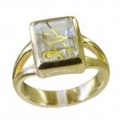 Riyo Multi Gold Plated Rutile Quartz CZ Ring sublime indian jewelry store GPRRQC