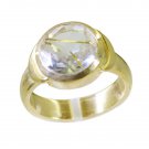 Riyo Multi Gold Plated Rutile Quartz CZ Ring superb jewellery handmade GPRRQCZ70