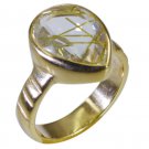 Riyo Multi Gold Plated Rutile Quartz CZ Ring charming handmade jewelry store GPR
