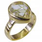 Riyo Multi Gold Plated Rutile Quartz CZ Ring charming handmade jewelry store GPR