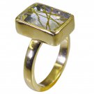 Riyo Multi Gold Plated Rutile Quartz CZ Ring foxy handmade stamped jewelry GPRRQ