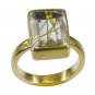Riyo Multi Gold Plated Rutile Quartz CZ Ring foxy handmade stamped jewelry GPRRQ