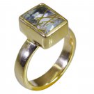 Riyo Multi Gold Plated Rutile Quartz CZ Ring dazzling handmade jewelry trends GP