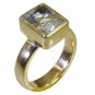 Riyo Multi Gold Plated Rutile Quartz CZ Ring dazzling handmade jewelry trends GP