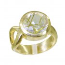 Riyo Multi Gold Plated Rutile Quartz CZ Ring mesmeric handmade wire jewellery GP
