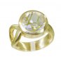 Riyo Multi Gold Plated Rutile Quartz CZ Ring mesmeric handmade wire jewellery GP