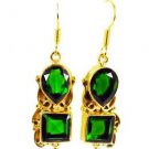 Riyogems Emerald Cz Gold Plated Set Celebrity Earring L 1.7in Gpeemcz-96017
