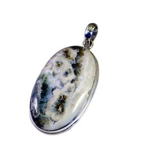Riyo Jasper Silver Button Jewellery Hip Hop Pendant L 2.5in Spjas-40012