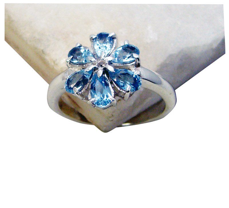 Riyo Blue Topaz Old Silver Jewellery Toe Ring Jewelry Sz 7 Srbto7-10056