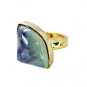 Riyo Prehnite Gold Plated Ecclesiastical Ring Sz 7 Gprpre7-60019