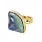 Riyo Prehnite Gold Plated Ecclesiastical Ring Sz 7 Gprpre7-60019