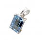 Riyo Blue Topaz Silver Tribal Jewelry Bead Pendant L 0.7in Spbto-10008