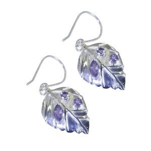 Riyo Purple 925 sterling silver Amethyst Earring drop-dead high end jewelry stor