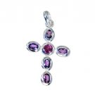 Riyo Garnet High Quality Silver Jewelry Floral Pendants L 1.7in Spgar-26066