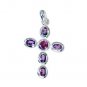 Riyo Garnet High Quality Silver Jewelry Floral Pendants L 1.7in Spgar-26066