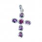 Riyo Garnet High Quality Silver Jewelry Floral Pendants L 1.7in Spgar-26066